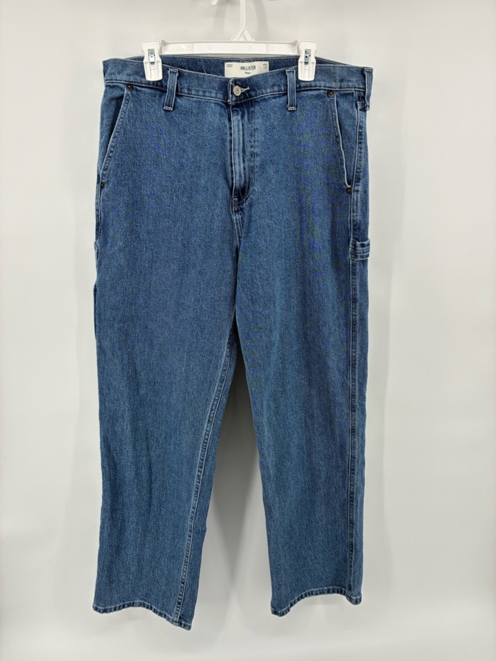 Hollister Men's Relaxed Blue Carpenter Jeans 34x32 Baggy Denim Y2K